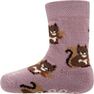 Baby Antislipsok Ewers - Roze met Eekhoorns - Nopjes-16/17