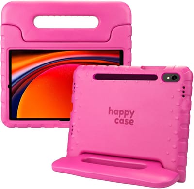 HappyCase Kinder Tablethoes Geschikt voor Samsung Galaxy Tab S9 | Kindvriendelijke Hoes | Beschemhoes | Kinderhoes | met Handvat en Standaard | Roze