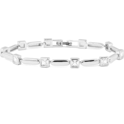 Luxenter Armband met schitterende zirkonia en rhodiumafwerking - Aslion