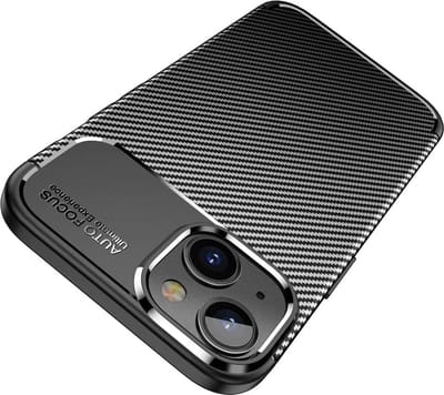 Casemania Hoesje Geschikt voor Apple iPhone 15 Zwart - Carbon Siliconen Back Cover