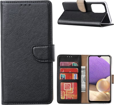 Samsung A73 hoesje bookcase Zwart - Samsung Galaxy A73 wallet case portemonnee hoesje - A73 5G Hoes met Pasjeshouder cover