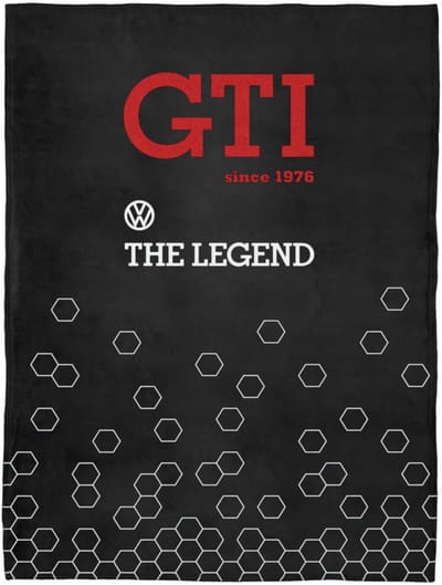 BRISA VW Collection – Volkswagen Golf GTI fleecefilt, mysfilt (150 x 200 cm/Since 1976/svart)