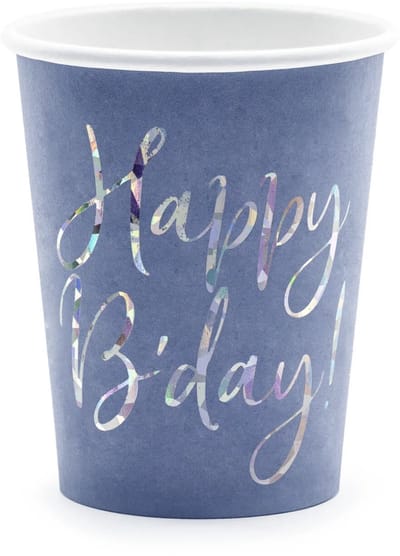 Drinkbekers Happy Birthday blauw