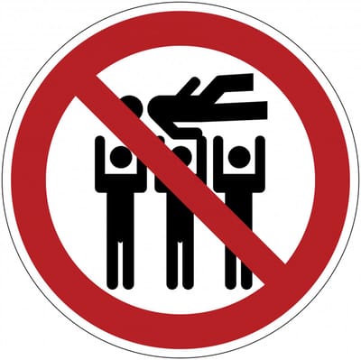 Crowdsurfen verboden sticker 100 mm