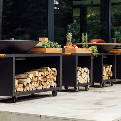 OFYR Mise en Place Tafel Zwart Pro 65 Teakhout