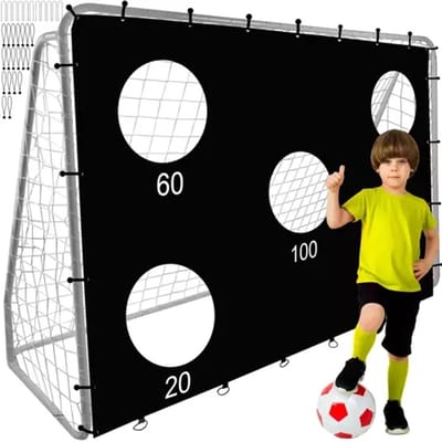 Playos® - Metalen Voetbaldoel - met Gatendoek - 170 x 240 x 85 cm - Trainingsdoel - Voetbaltrainingsdoel