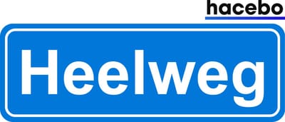 Hacebo - Plaatsnaam Sticker - 29x10 CM - Heelweg sticker - Verkeersborden sticker - grappige cadeaus - Heelweg