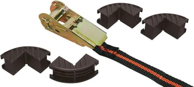 Ratelspanset - Spanbanden set - Goederen Vastzetten - Met randbescherming - 25 mm x 5 m - Zwart