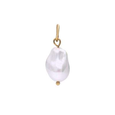 Lucardi Dames Stainless steel goldplated hanger met parel voor dames - Hanger - Staal - Goudkleurig
