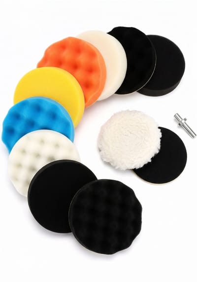 Polijstset - Ø 80mm - 10 delig - Polijstpad - Polijstschijf Set met Velcro Steunschijf - Geschikt voor Polijstmachine en Boormachine - Polijsten - Polijstkit - Schoonmaak - IXEN