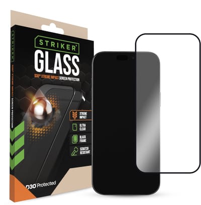 Striker Screenprotector geschikt voor Apple iPhone 16 Pro Max Glazen | Striker Xtreme Impact Screenprotector - Case Friendly