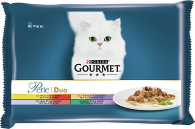 Gourmet Perle - Duo van Vlees - Kattenvoer - 4 x 85 g