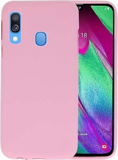Bestcases Color Telefoonhoesje - Backcover Hoesje - Siliconen Case Back Cover voor Samsung Galaxy A40 - Roze