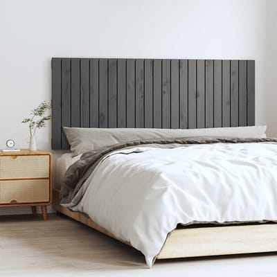 vidaXL - Wandhoofdbord - 147x3x60 - cm - massief - grenenhout - grijs