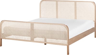 GONFARON - Tweepersoonsbed - Lichtbruin - 180 x 200 cm - Dennenhout
