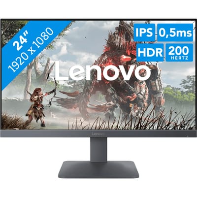 24" Lenovo LOQ 24-10 Monitor FHD | IPS | 0.5ms MPRT | 200Hz | HDMI + DP | FreeSync Premium| Natural Low Blue Light | Tilt | Artery SW | HDR10