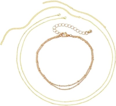 Boho Gelaagde Tailleketting voor Dames met Enkelbandje - Verstelbare Bikini Accessoire voor Zomer en Strand
