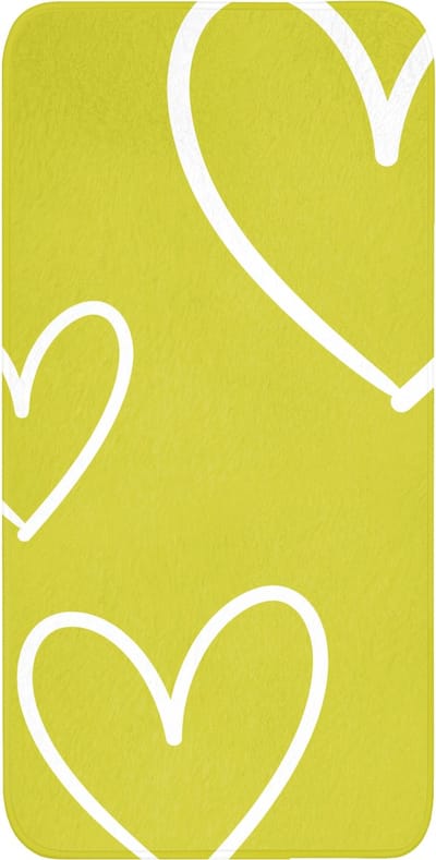 WC mat 60x120 cm - Antislip - Groen - Hartjes - Wit - Toiletmat - Vloermat - Douchemat - Toilet tapijt - Toiletmatten