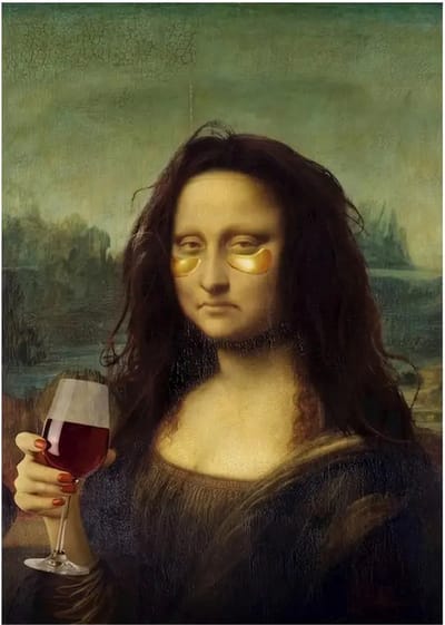 Canvas poster - Posters - Mona Lisa biersnor - muurposter - binnenposter - Mona Lisa - muur posters - vintage posters - Kado - Zonder lijst - Ik ben toe aan wijn - Posters - Vintage posters - Trendy