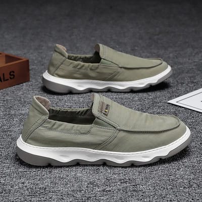 Nieuwe Herenschoenen Lichtgewicht Paraplustof Ademend Mode Street Casual Pumps Slip-on Lofer Heren Stoffen Schoenen 45 gray