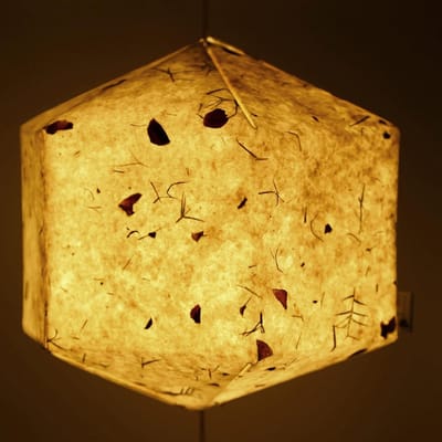 Papier Lantaarn - Rozenblaadjes Lamp - Woondecoratie - Handgemaakt Origami - 27 x 27 cm - Wit
