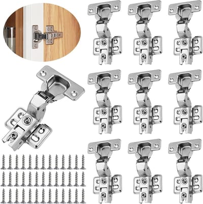 Set van 10 Soft Close Scharnieren voor Keukenkastdeuren, 110 Graden Opening, Hydraulische Veer en Demping