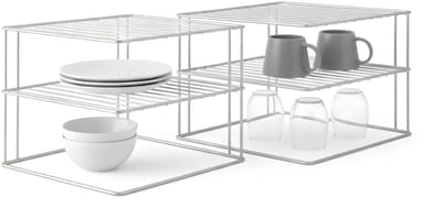 Metaltex - Set van 2x Bordenrek Palio - Keukenrek - 2 laags - Zilvergrijs