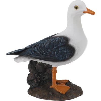 Hars Zeemeeuw Beeld Zeevogel Figuur Mediterraanse Stijl Ornament voor Thuis Landschap Kantoor Standing Type white
