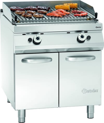 Bartscher Lava Gasgrill OO - Serie 900 - Gas - V-rooster - 24 kW - 800x900x900mm