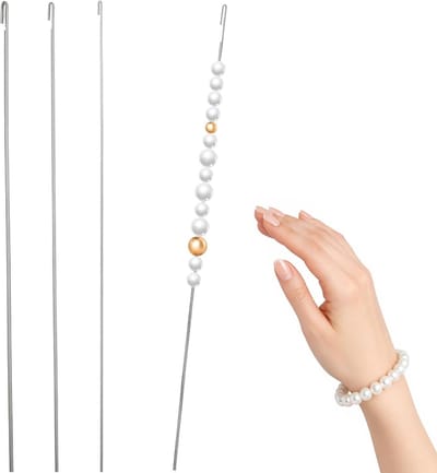 Set van 4 Bead Needles voor Sieraden Maken - Verschillende Dikktes voor Armbanden, Kettingen en DIY Creaties
