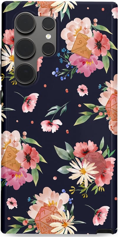 Casetastic Hoesje Geschikt voor Samsung S24 Ultra - Stijlvolle Beschermende Duo-layer Case - Bloemenkracht met D20