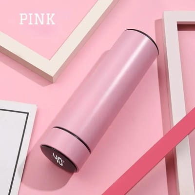 500ml Roestvrijstalen Thermosfles met Digitale Temperatuurweergave LED Intelligente Temperatuurmeetbeker Vacuümfles 500ml roze