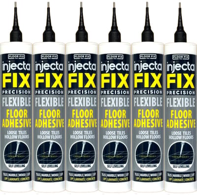 Floor Fix Pro Injectafix injectielijm 300 ml 6 stuks - tegelinjectielijm voor holle & losse tegels