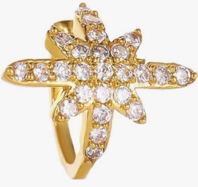 Ster ear cuff met steentjes | goud gekleurd