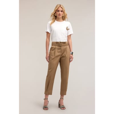 Motivi Barrel Leg Chinos Beige Size: 36 | Chinos Outlet | Dames | Beige
