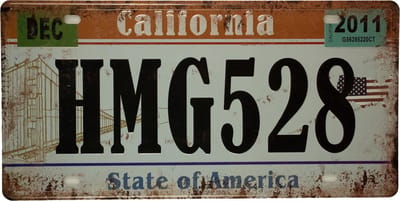 Wandbord - Kenteken plaat California - Metalen wandbord - Mancave - Mancave decoratie - Metalen borden - Metal sign - Bar decoratie - Tekst bord - Wandborden – Bar - Wand Decoratie - Metalen bord -
