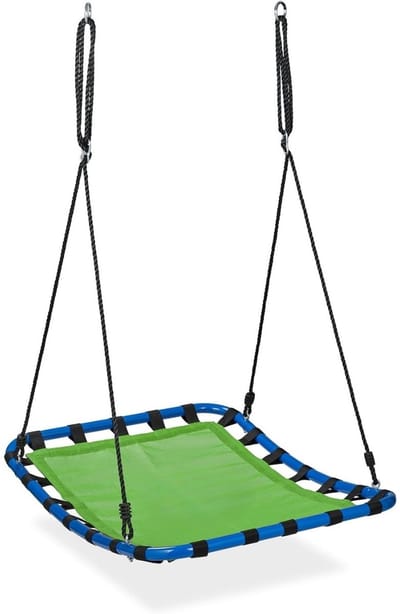 Famanu – Extra grote nestschommel voor tuin, hoogte verstelbaar, geschikt tot 100 kg, groen