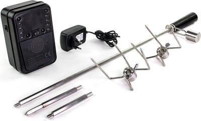 YAKINIKU Rotisserie Spit - LARGE & XLARGE - Elektrisch Draaispit - RVS 304 - Tot 3 Kippen - Kamado Accessoire