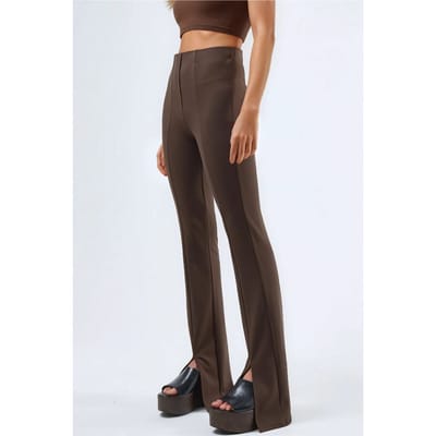 Hoge Taille Flared Leggings met Split