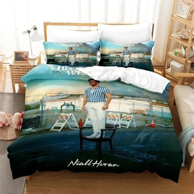 3D Print Niall Horan Beddengoedset, Dekbedovertrek Dekbedset Quiltovertrek Kussensloop, King Queen Twin Size Jongens Meisjes Volwassenen 70x133cm 2pcs