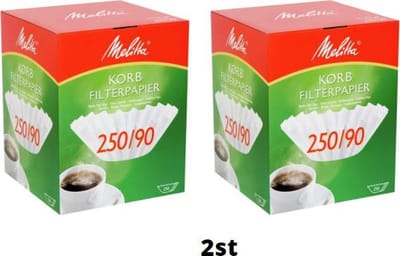 Melitta - Koffiefilter Korf - Maat 90 / 250 mm - Doos 2x250 Stuks 500 Filters in totaal - Filter Koffie - Koffiefilters - Geschikt voor Bravilor