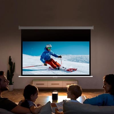 Projectiescherm Handmatig - Beamer Scherm - Thuisbioscoop Creëren - Automatische Vergrendeling - 72 Inch 4:3 - Grijs