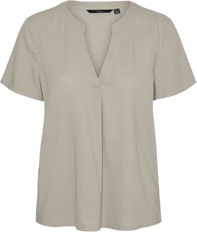 VERO MODA - VMMYMILO SS V-NECK TOP WVN GA - Dames - Blouses