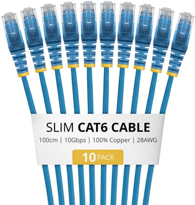 StarTech.com N6PAT100CMBLS10PK netwerkkabel Blauw 1 m Cat6 U/UTP (UTP)