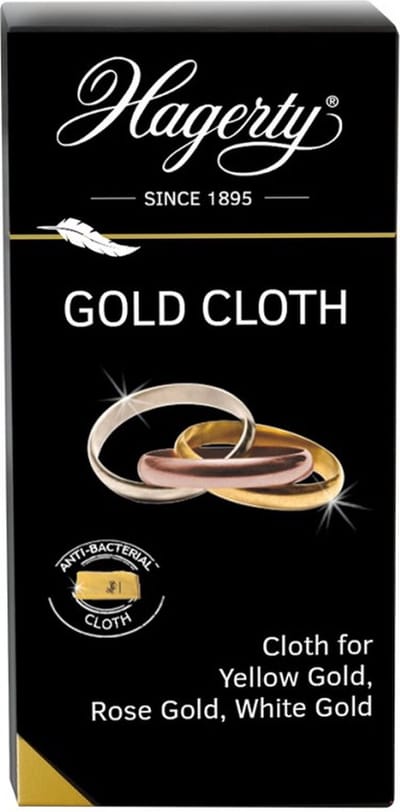 Hagerty Gold Cloth goud-poetsdoek 36 x 30 cm I Geimpregneerde gouden sieraden reinigingsdoek van katoen voor hernieuwde glans I sieraden poleerdoekdoek voor geelgoud roodgoud rosegoud witgoud