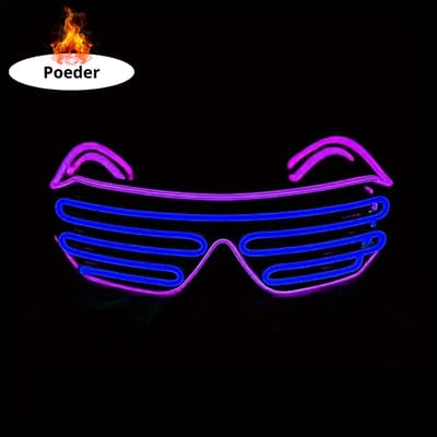 Livano - Festival Bril - Rave - Space - Techno - Freaky Glasses - Heren - Dames - Zonnebril - Blauw + Paars