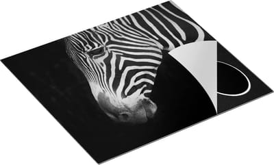 Chefcare Inductie Beschermer Zebra Kop vanaf de Zijkant - Zwart Wit - 60x50 cm - Afdekplaat Inductie - Kookplaat Beschermer - Inductie Mat