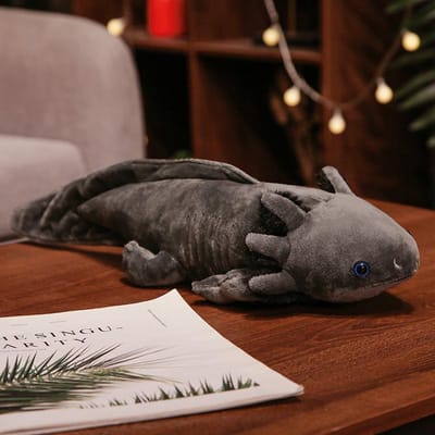 Kawaii Kleurrijke Nieuwsvis Knuffel Gevuld Schattige Axolotl Salamander Pluizige Pluche Vis Kalmerend Lang Kussen Kinderen Cadeau 45cm