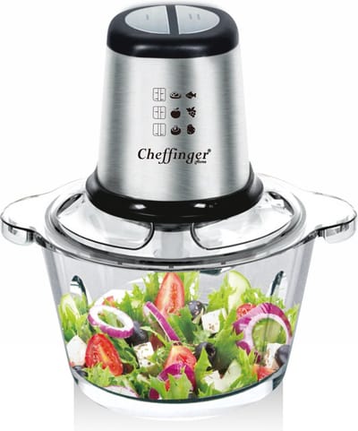 Cheffinger Elektrische Hakmolen - 500W - XL - 2L - Glazen Kom
