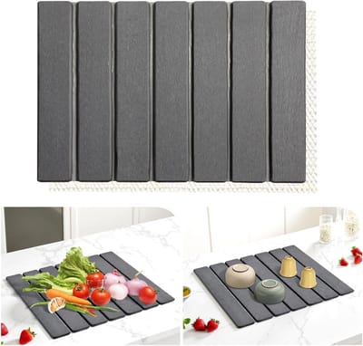 Duurzame bakmatten 40x30 cm voor het afwassen en drogen van vaat in de keuken (Donkergrijs)